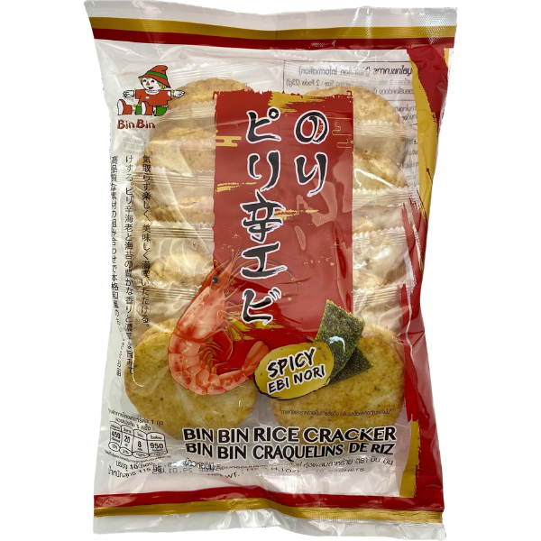 Rice Crackers Spicy EBI Nori 'BIN BIN' - 115 g