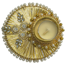 Round Pearl & Crystal Diwali Tealight Diya - Per Pcs