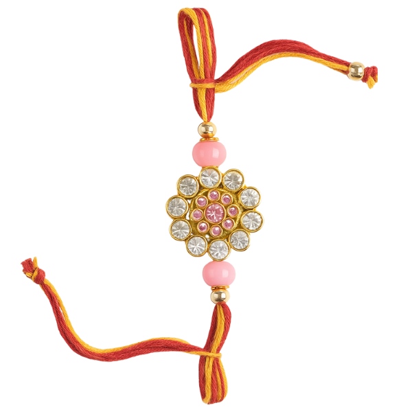 Royal Floral Kundan Rakhi - Per Pcs