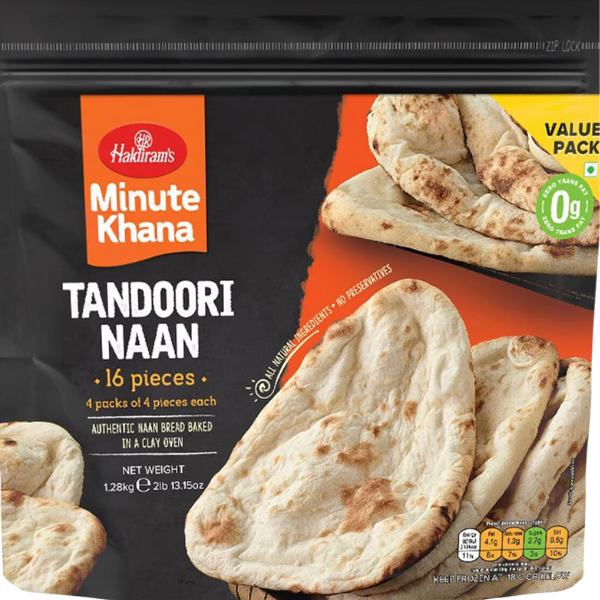 Tandoori Naan Plain 16 pcs - 1.28 kg