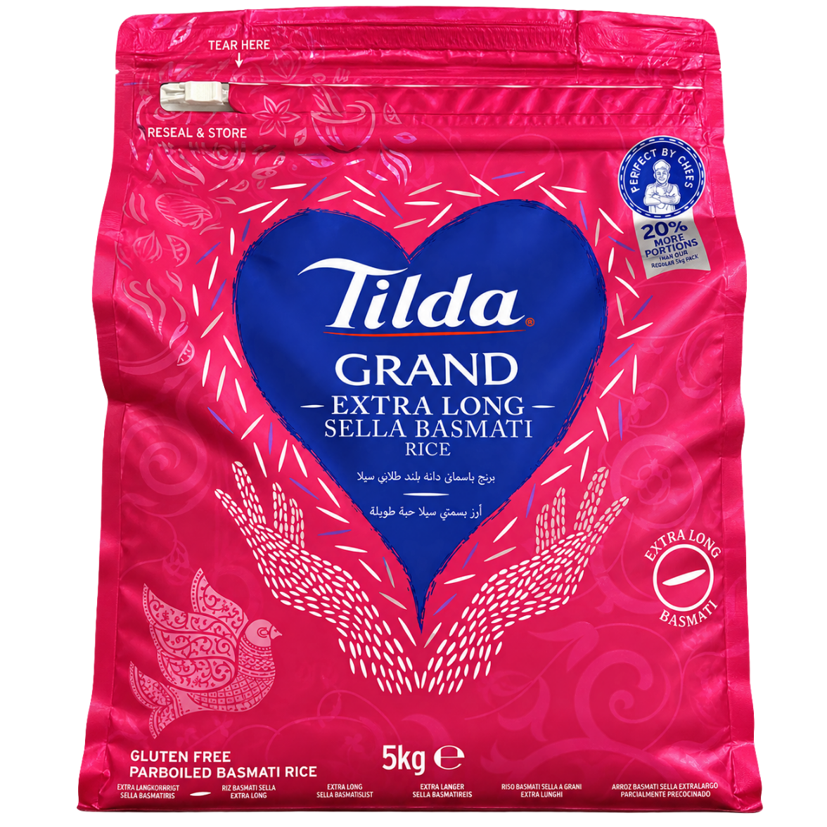 Tilda Parboiled Basmati Rice Extra Long Gluten Free - 5 kg