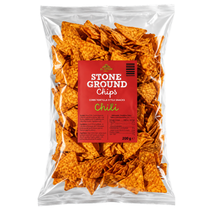 Tortilla Stone Ground Chili Chips – 200 g
