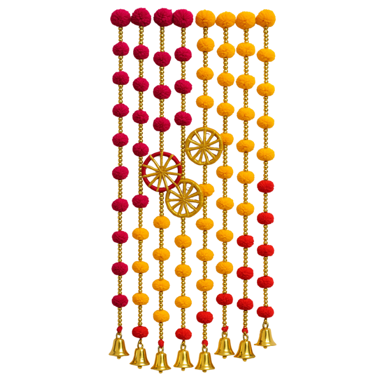 Traditional Home Decor Hanging with Golden Bells - Per Pcs