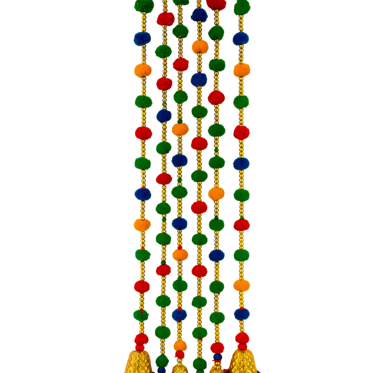 Traditional Multicolor Decorative Hanging with Bells - Per Pcs