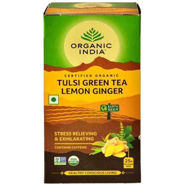 Tulsi Green Lemon Ginger Tea - 25 Teabags - 32 g