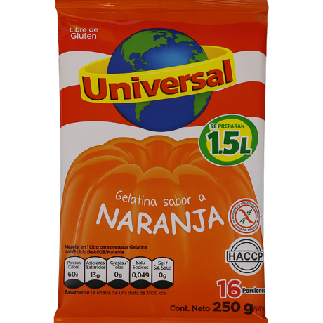 Universal Orange Flavored Gelatin – 250 g