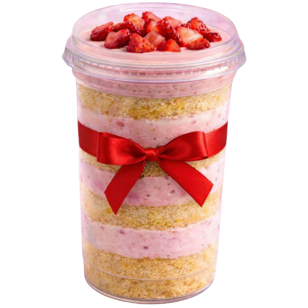 Vanilla Strawberry Cake in a Glass - Per Glass (Store Pick up Only 14th Feb)